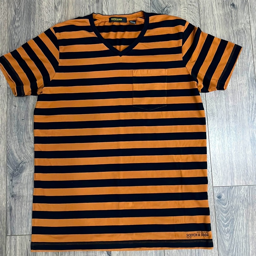 Scotch & Soda stripped V-neck T-Shirt